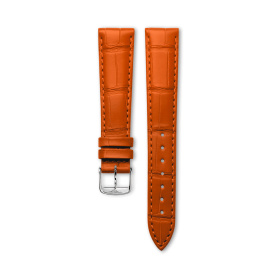 Semi Matt Orange Alligator Strap 17 mm