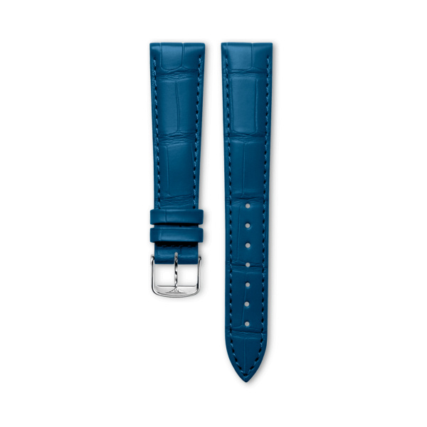 Bracelet Longines Alligator Bleu Semi-Mat 17 mm