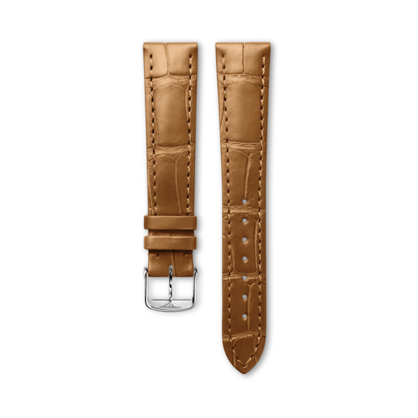 Bracelet Longines Alligator Brun Clair Mat 17 mm