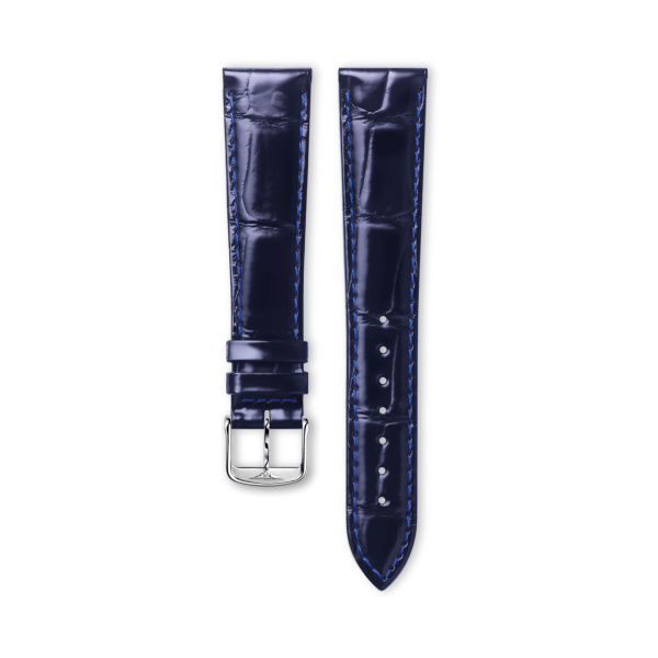 Bracelet Longines Alligator Bleu Brillant 17 mm