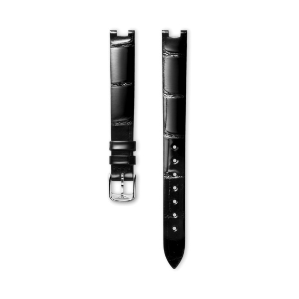 Bracelet Longines Alligator Noir Brillant 11 mm