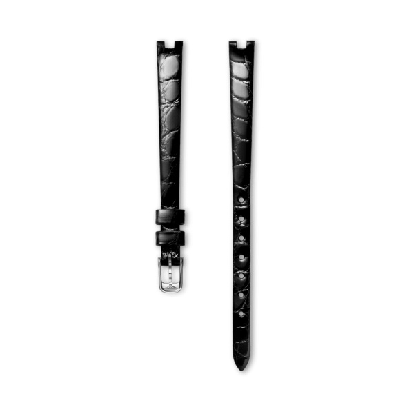 Bracelet Longines Alligator Noir Brillant 8 mm