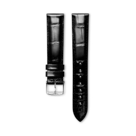 Bracelet Longines Alligator Noir Brillant 18 mm