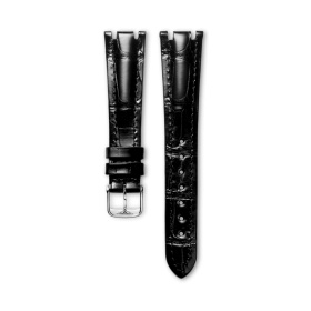 Bracelet Longines Alligator Noir Brillant 15 mm