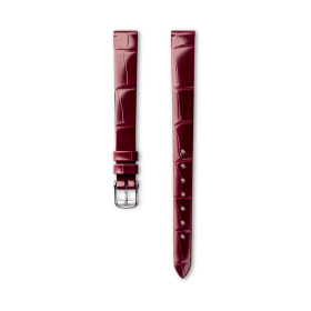 Bracelet Longines Alligator Bordeaux Brillant 10 mm