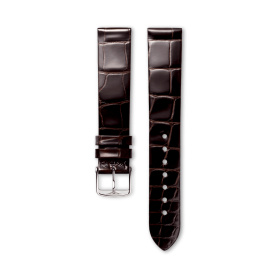 Bracelet Longines Alligator Marron Brillant 18 mm