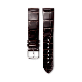 Bracelet Longines Alligator Marron Brillant 20 mm