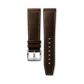 Bracelet Longines Cuir Brun Foncé Semi Mat 22 mm