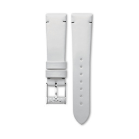 Bracelet Longines Cuir De Veau Blanc Brossé 19 mm