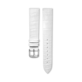 Bracelet Longines Alligator Blanc Semi-Mat 16 mm
