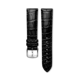 Bracelet Longines Alligator Noir Mat 20 mm