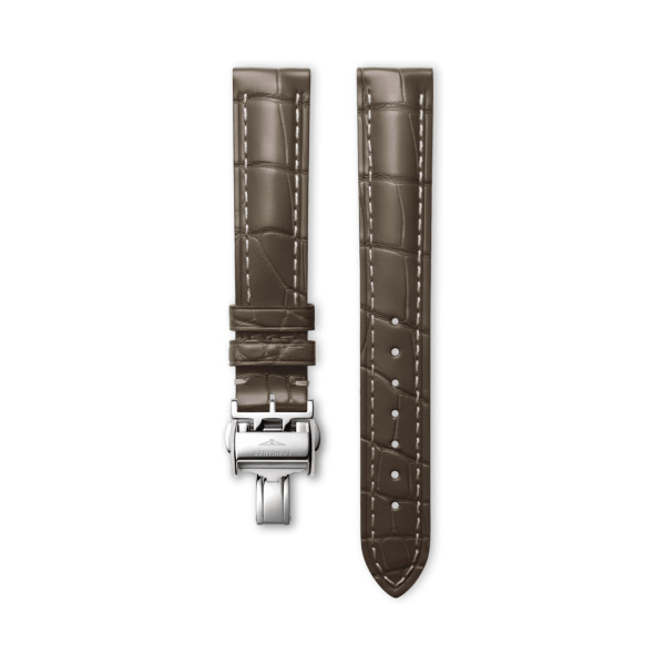 Bracelet Longines Alligator Gris Semi-Mat 15 mm