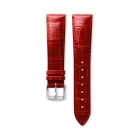 Bracelet Longines Alligator Rouge Brillant 19 mm
