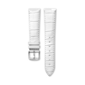 Bracelet Longines Alligator Blanc Semi-Mat 19 mm