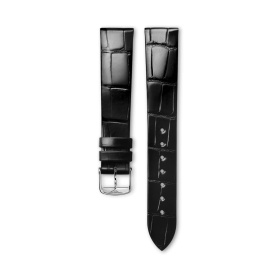 Bracelet Longines Alligator Noir Brillant 16 mm