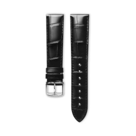 Bracelet Longines Alligator Noir Brillant 19 mm