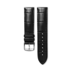 Bracelet Longines Alligator Noir Mat 20 mm