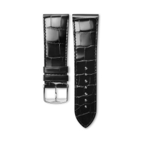 Bracelet Longines Alligator Noir Brillant 26 mm