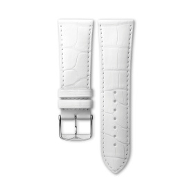 Bracelet Longines Alligator Blanc Brillant 26 mm