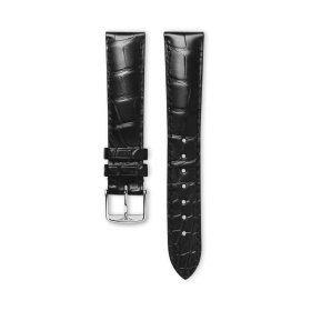 Bracelet Longines Alligator Noir Mat 18 mm