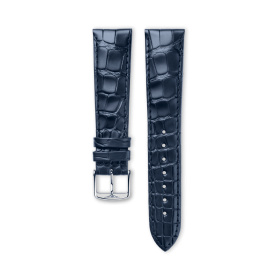 Bracelet Longines Cuir Grainé Bleu Mat Imprimé Crocodile 20 mm