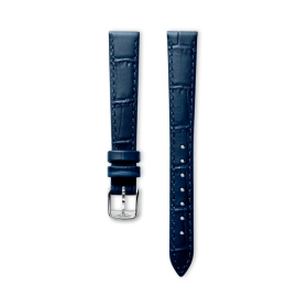 Bracelet Longines Cuir Grainé Bleu Mat Imprimé Crocodile 13 mm