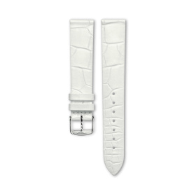 Bracelet Longines Alligator Blanc Semi-Mat 16 mm