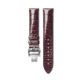 Bracelet Longines Alligator Marron Brillant 19 mm