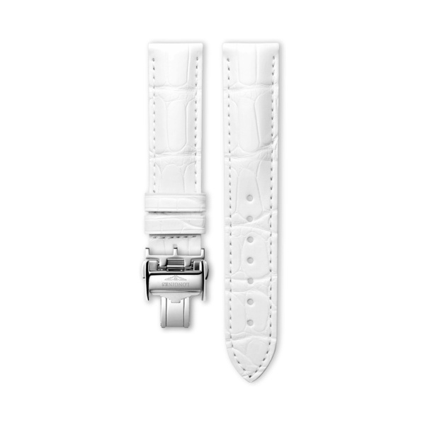 Bracelet Longines Alligator Blanc Mat 19 mm