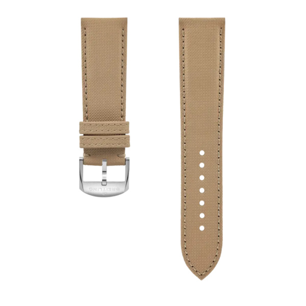 Bracelet Breitling cuir de veau militaire beige  22 MM