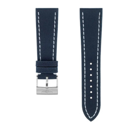 Bracelet Breitling cuir de veau militaire bleu  24 MM