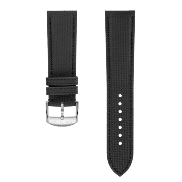 Bracelet Breitling cuir de veau militaire anthracite  24 MM