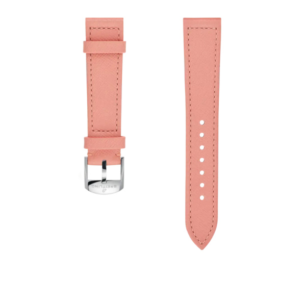Bracelet Breitling cuir de veau framboise  18 MM