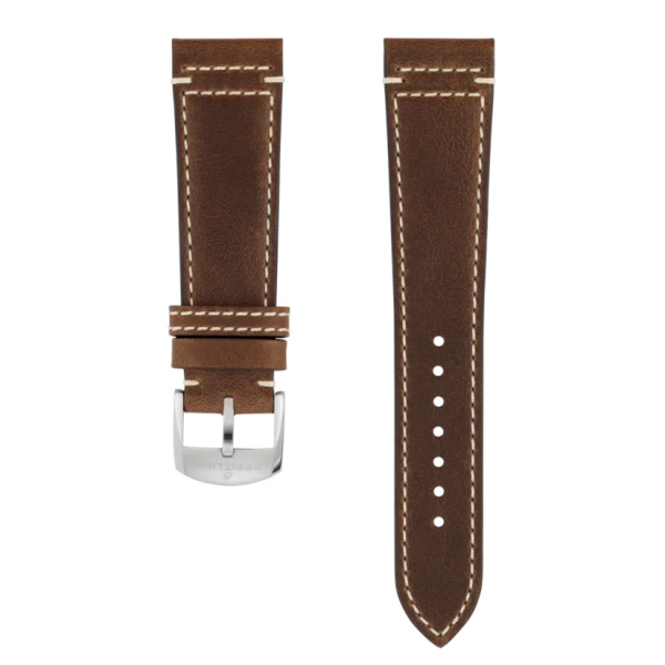 Bracelet Breitling cuir de veau Drakkar marron  24 MM