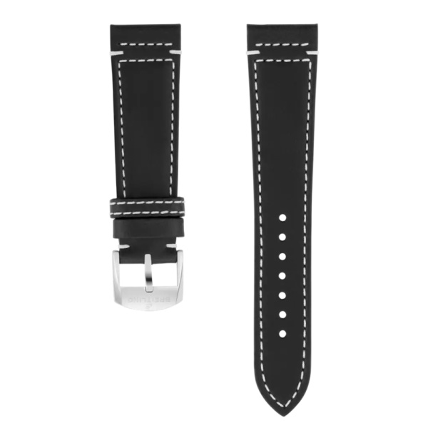Bracelet Breitling cuir de veau Drakkar noir  24 MM