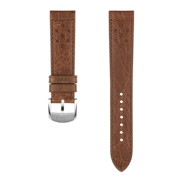 Bracelet brun en cuir de veau sur le thème de la course 20 MM