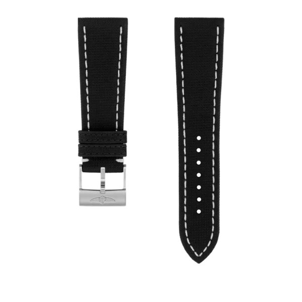 Bracelet Breitling cuir de veau militaire anthracite 24 MM