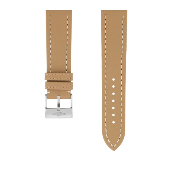 Bracelet Breitling cuir de veau militaire beige 22 MM