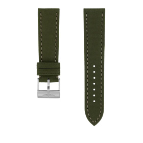 Bracelet Breitling cuir de veau vert militaire 22 MM