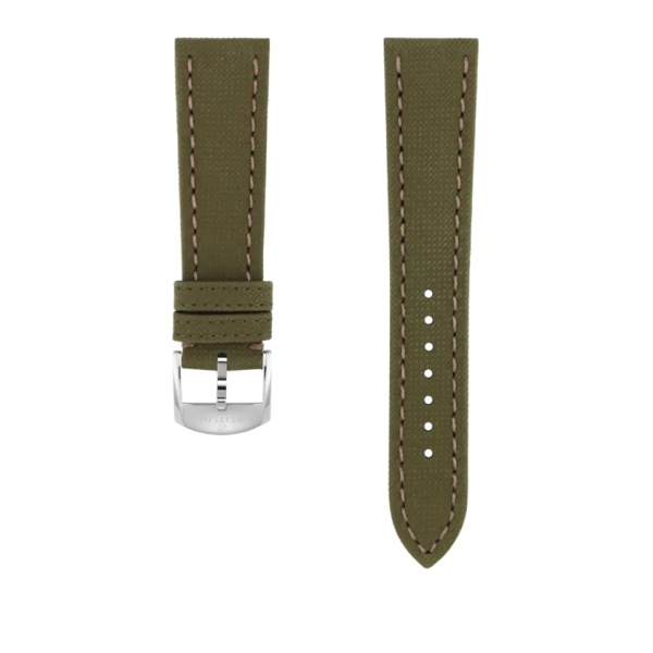 Bracelet Breitling cuir de veau vert militaire 21 MM