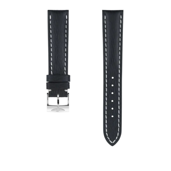 Bracelet Breitling cuir de veau Sahara bleu 18 MM