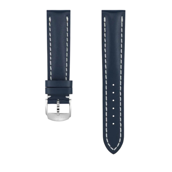Bracelet Breitling cuir de veau bleu 20 MM