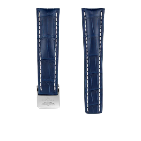 Bracelet Breitling Cuir Alligator bleu 24 MM