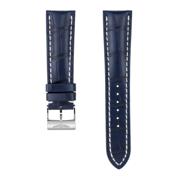 Bracelet Breitling Cuir Alligator bleu 24 MM