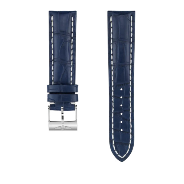 Bracelet Breitling Cuir Alligator bleu 22 MM