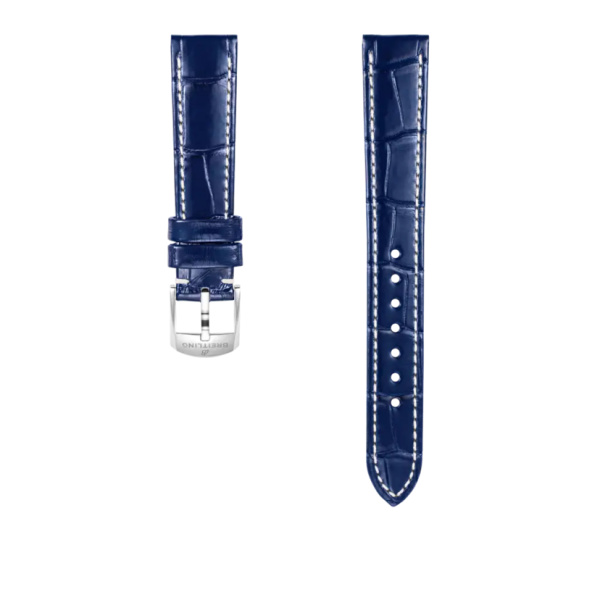 Bracelet Breitling Cuir Alligator bleu 16 MM