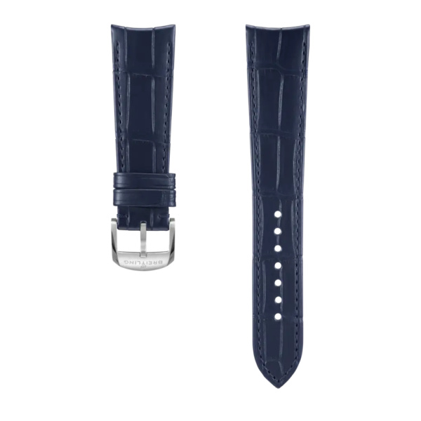 Bracelet Breitling Cuir Alligator bleu 22 MM