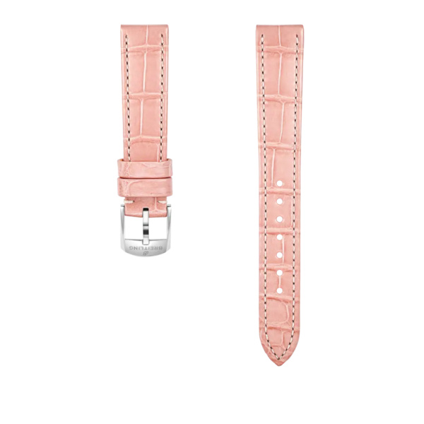 Bracelet Breitling Cuir Alligator rose 16 MM