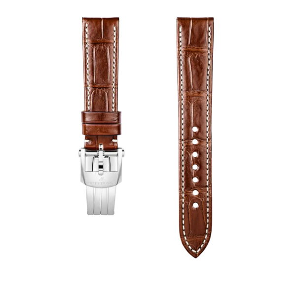 Bracelet Breitling Cuir Alligator marron 18 MM
