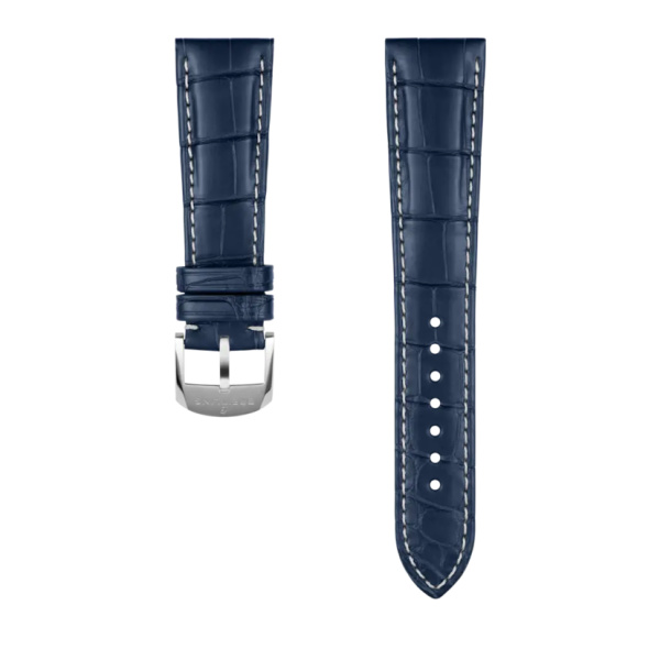 Bracelet Breitling Cuir Alligator bleu 22 MM